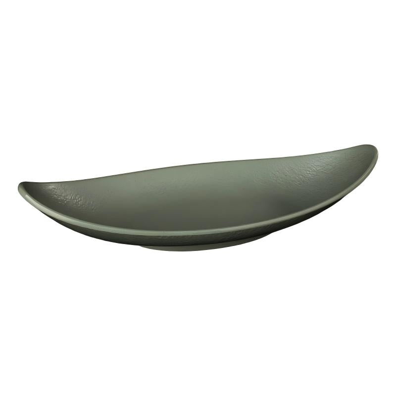 Leather-Grain Melamine Willow-Leaf Flared Platter — commercial Leather-Grain melamine tableware by TERRA