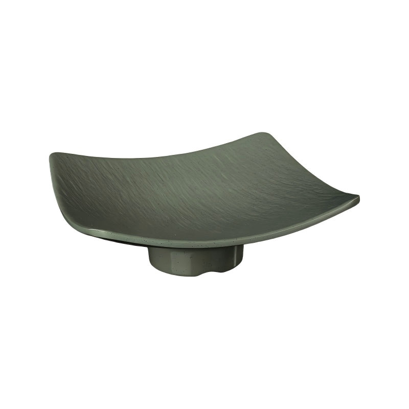 Rock-Texture Melamine Square Flared Plate — commercial Rock-Texture melamine tableware by TERRA