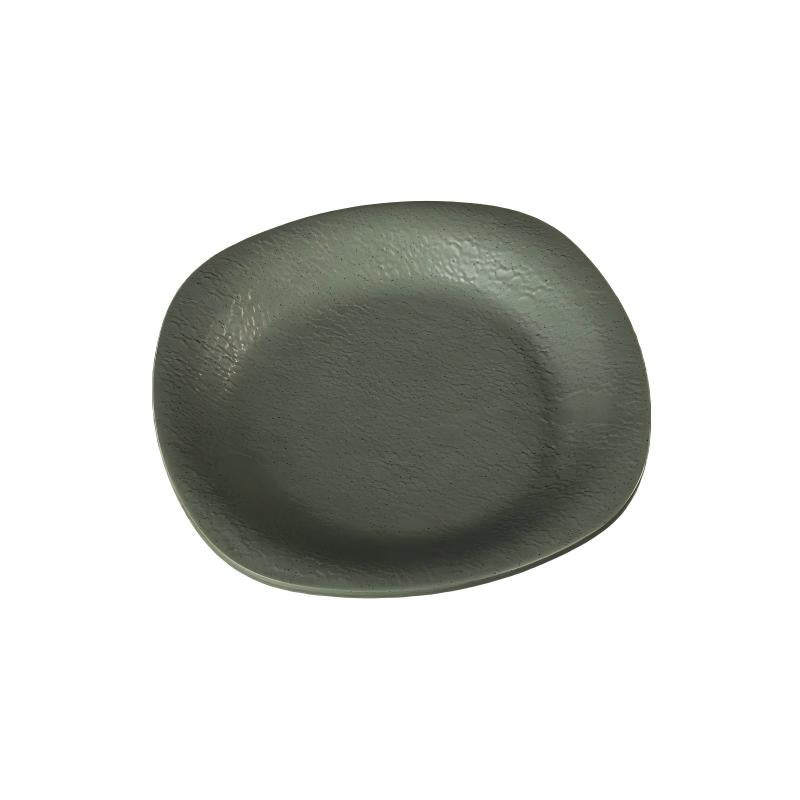 Leather-Grain Melamine Wide-Rim Square Plate — commercial Leather-Grain melamine tableware by TERRA