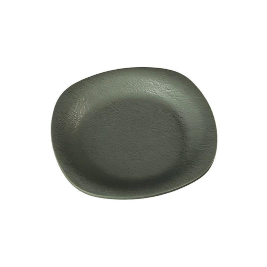 Leather-Grain Melamine Wide-Rim Square Plate — commercial Leather-Grain melamine tableware by TERRA