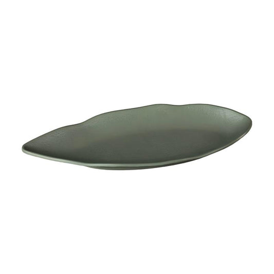 Leather-Grain Melamine Leaf-Shape Deep Plate — commercial Leather-Grain melamine tableware by TERRA