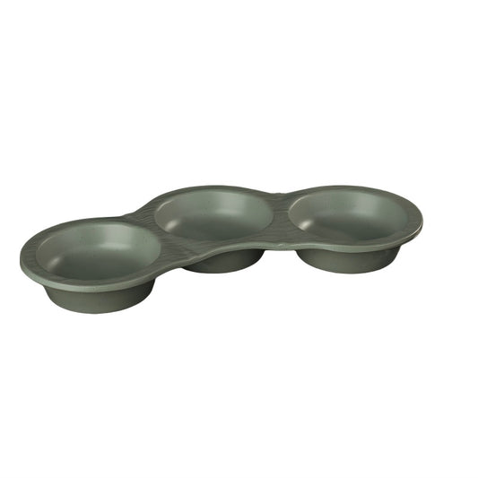 Rock-Texture Melamine 3-Compartment Sauce Dish — commercial Rock-Texture melamine tableware by TERRA