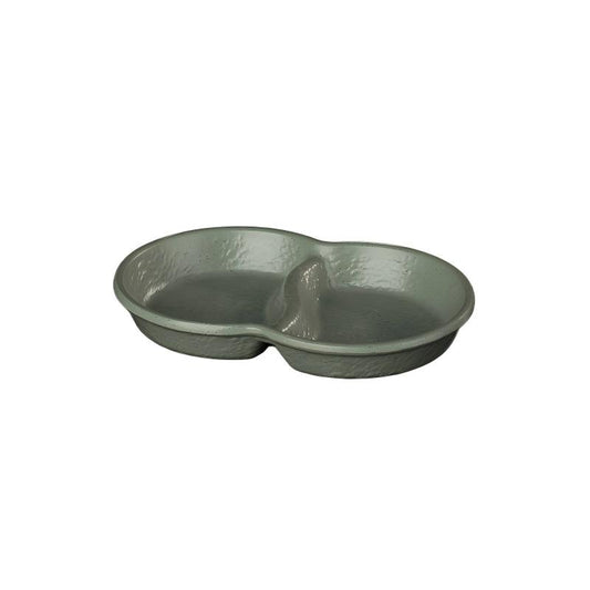 Leather-Grain Melamine 2-Compartment Dish — commercial Leather-Grain melamine tableware by TERRA