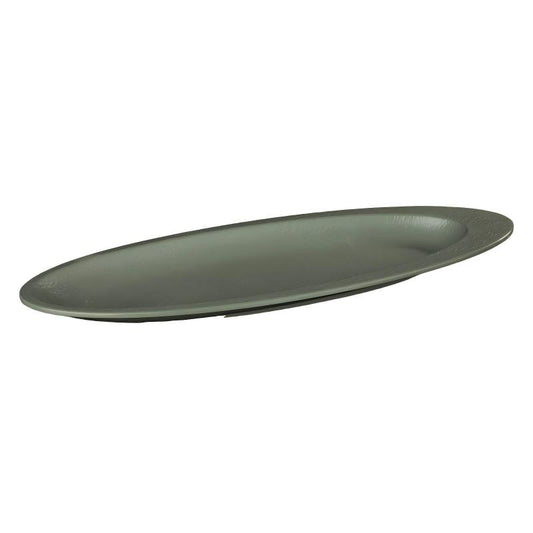 Leather-Grain Melamine Wide-Rim Oval Platter — commercial Leather-Grain melamine tableware by TERRA