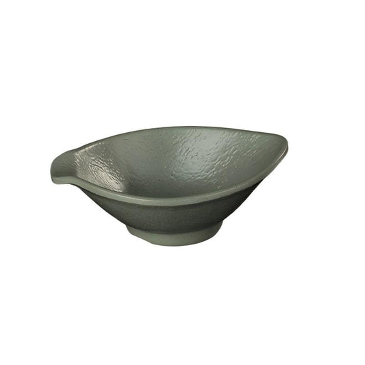 Leather-Grain Melamine Leaf-Shape Deep Dish — commercial Leather-Grain melamine tableware by TERRA