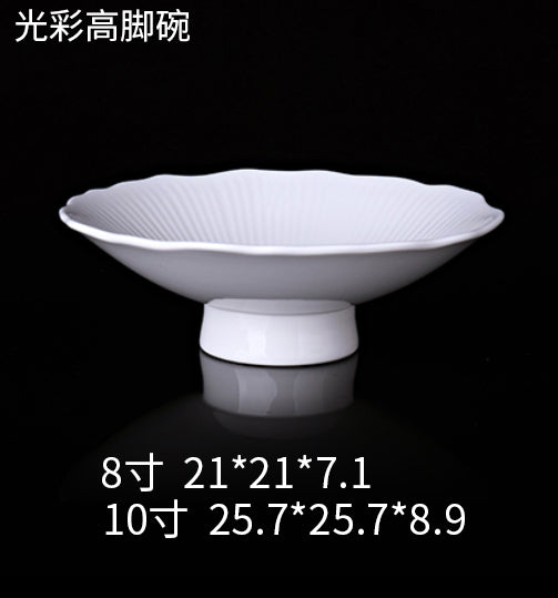 Guangcai High-Foot Ceramic Bowl — Commercial Restaurant Ceramic Tableware