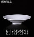 Pleated Inverted-Rim Ceramic Plate — Commercial Restaurant Ceramic Tableware