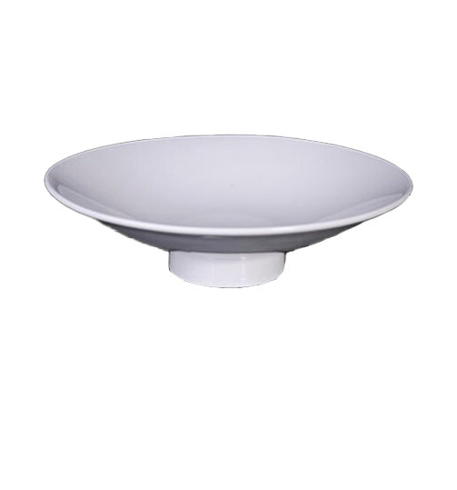 Pedestal Fine-Ribbed Plate — commercial ceramic plate